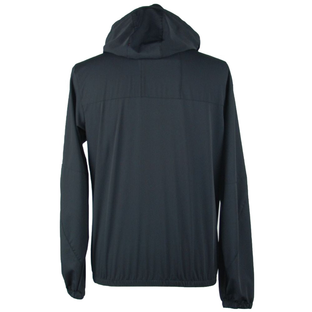 Emilio Romanelli Sleek Hooded Full Zip Jacket in Black - ACCEXO