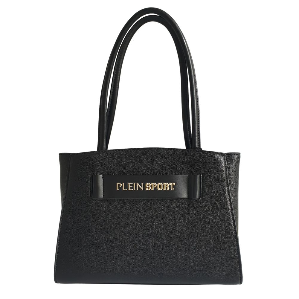 Plein Sport Sleek Black Three-Compartment Tote Bag - ACCEXO