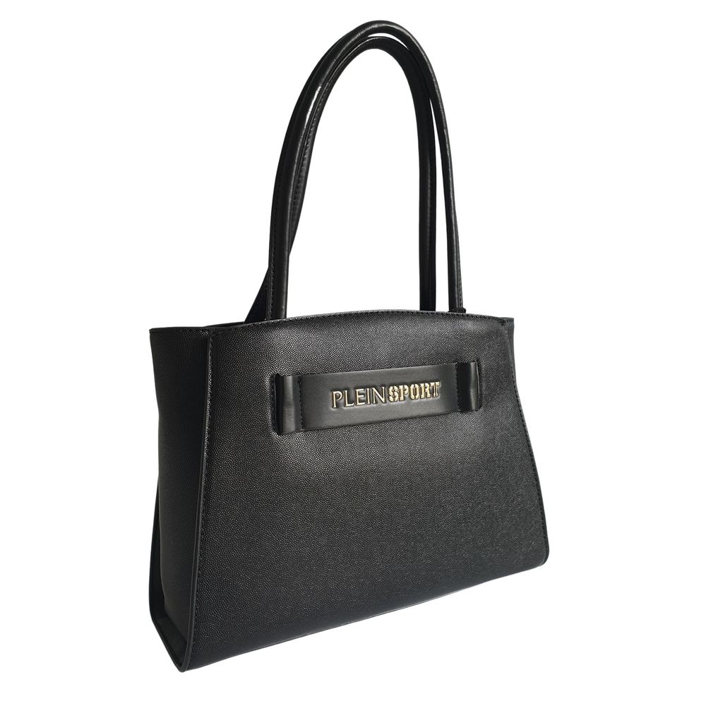 Plein Sport Sleek Black Three-Compartment Tote Bag - ACCEXO