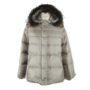 Emilio Romanelli Elegant Gray Polyamide Fur-Trimmed Coat - ACCEXO