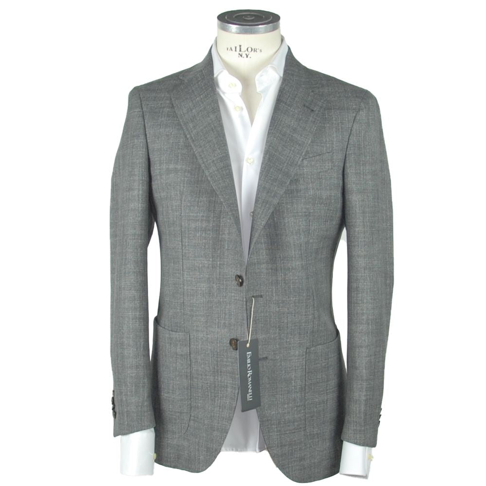Emilio Romanelli Gray Wool Men's Blazer - ACCEXO