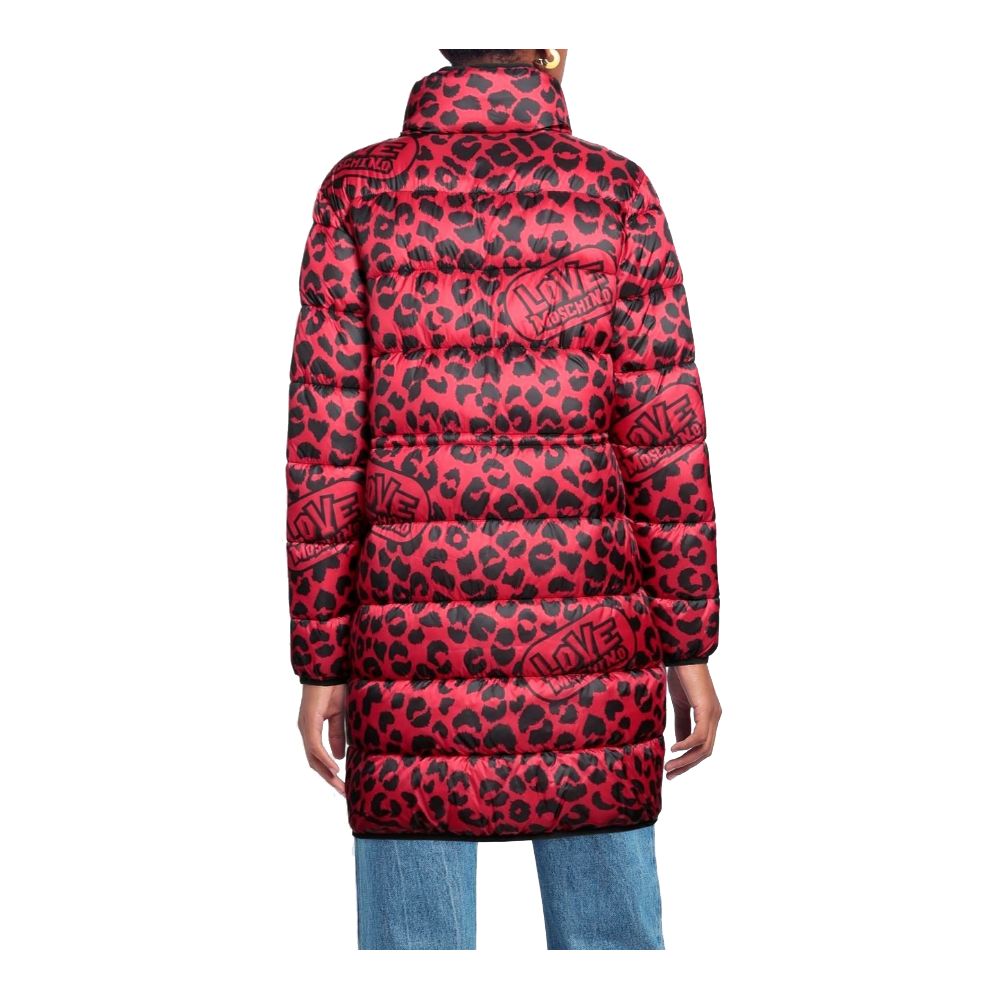 Love Moschino Chic Leopard Print Long Down Jacket - ACCEXO
