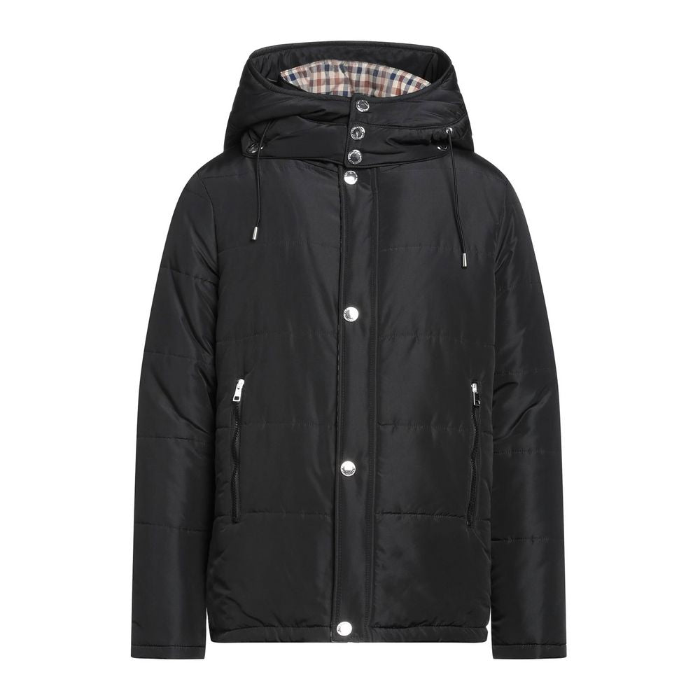 Aquascutum Elegant Black Jacket with Removable Hood - ACCEXO
