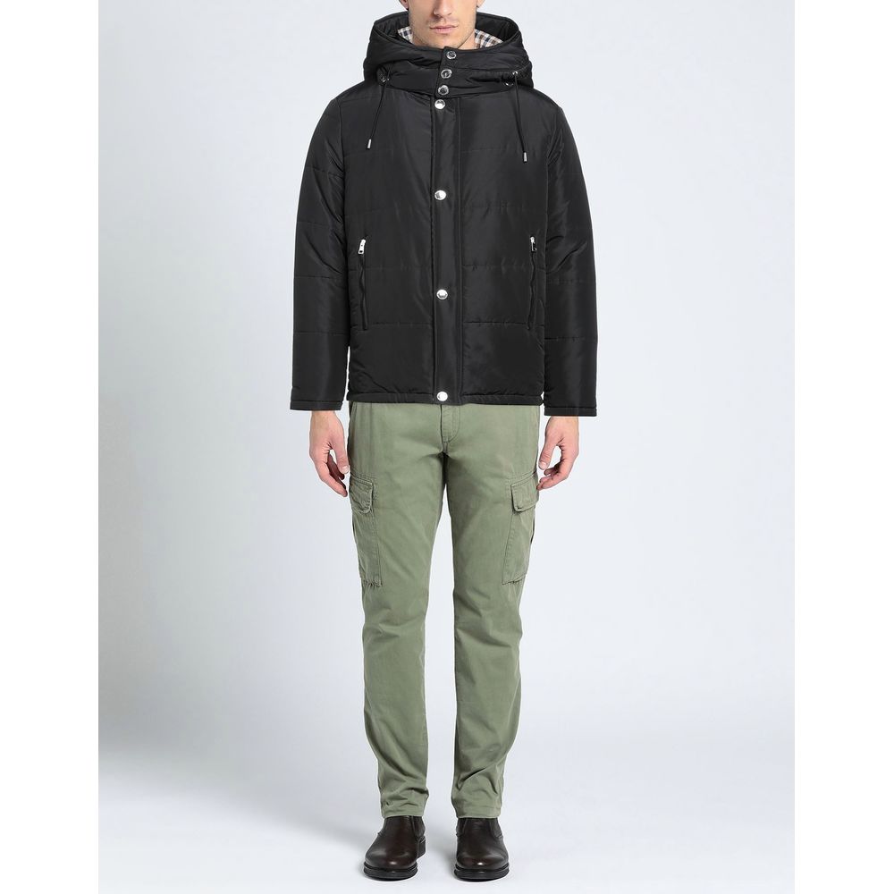 Aquascutum Elegant Black Jacket with Removable Hood - ACCEXO