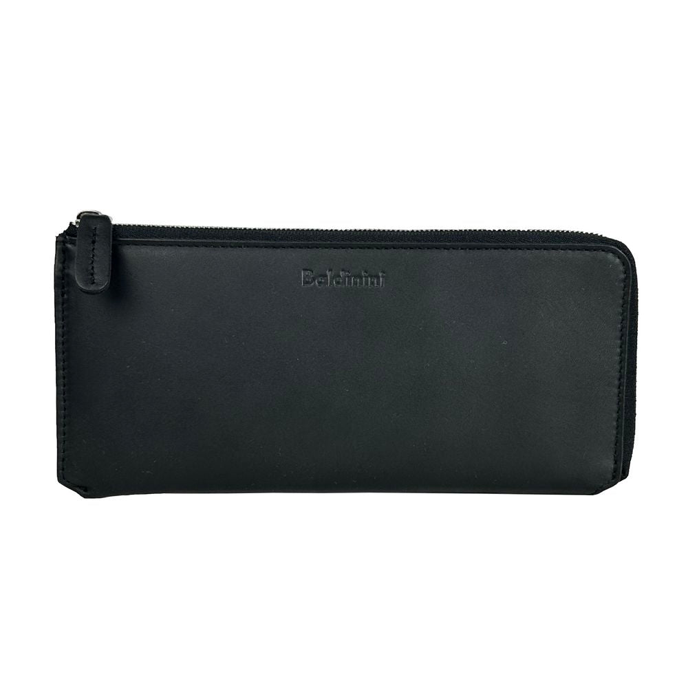 Baldinini Trend Elegant Black Leather Travel Organizer - ACCEXO