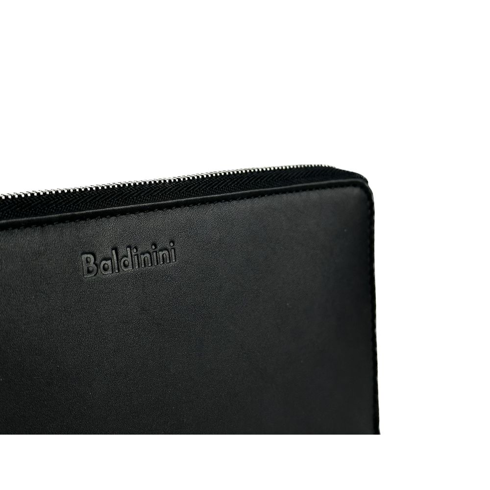 Baldinini Trend Elegant Black Leather Travel Organizer - ACCEXO