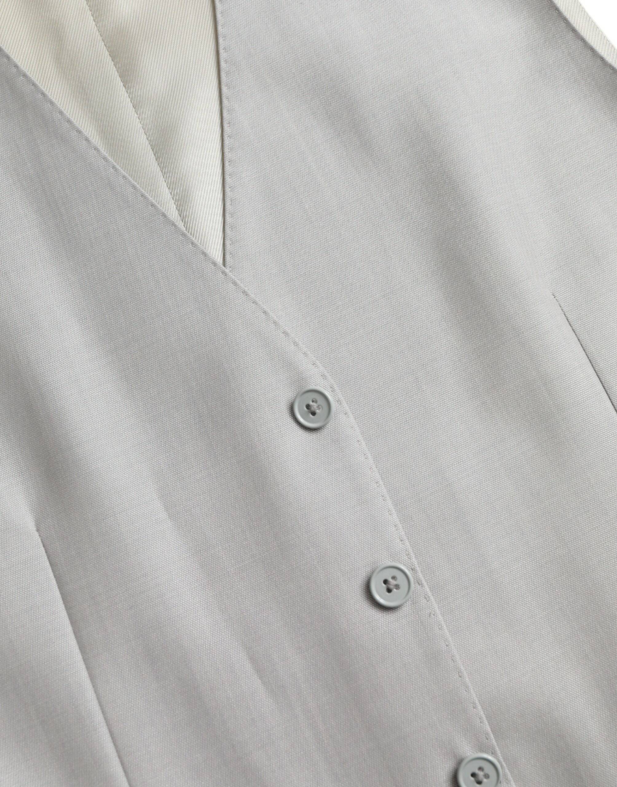 Dolce & Gabbana Light Gray Wool Formal Dress Waistcoat Vest - ACCEXO