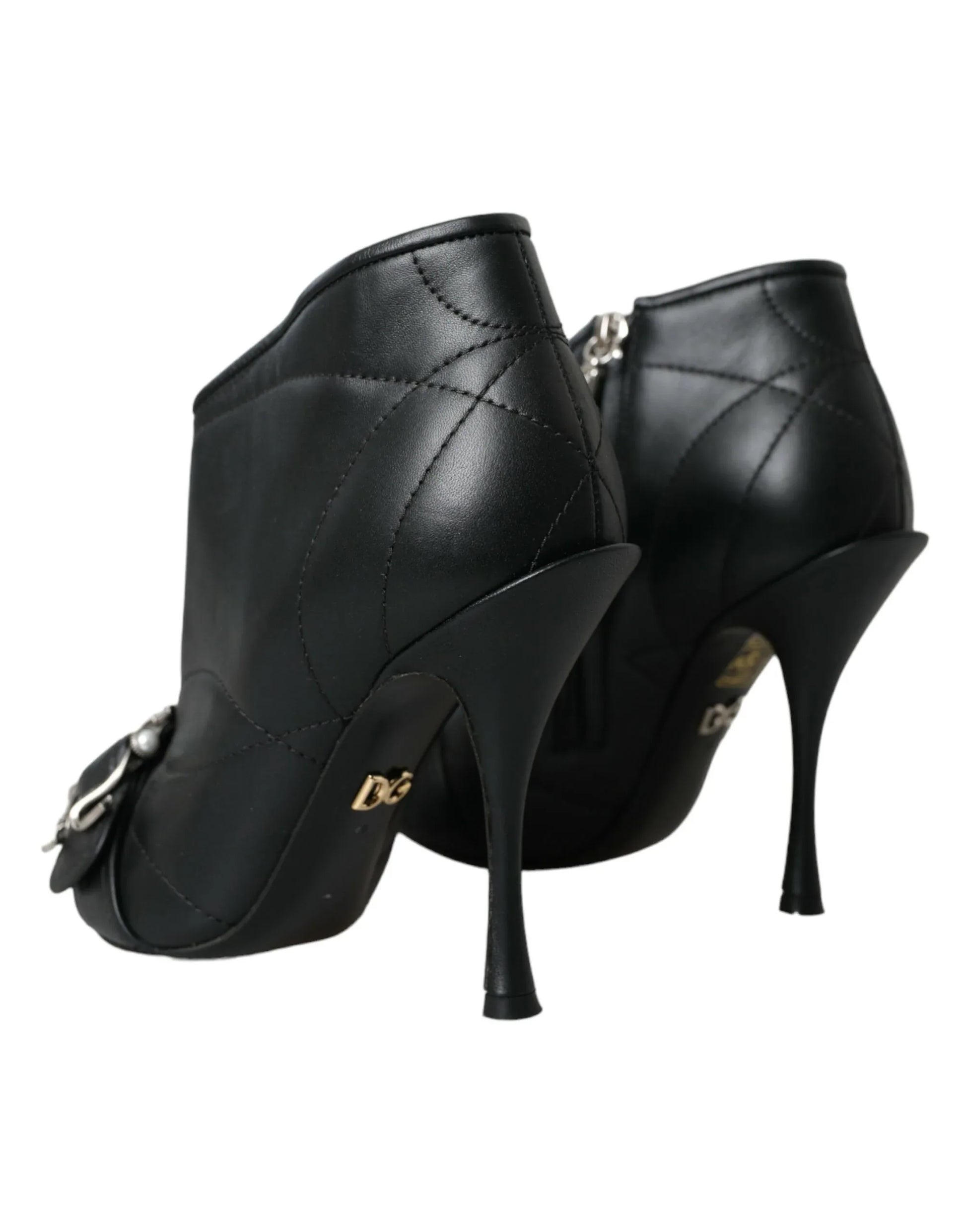 Dolce & Gabbana Black Devotion Quilted Buckled Boots Shoes - Zachava