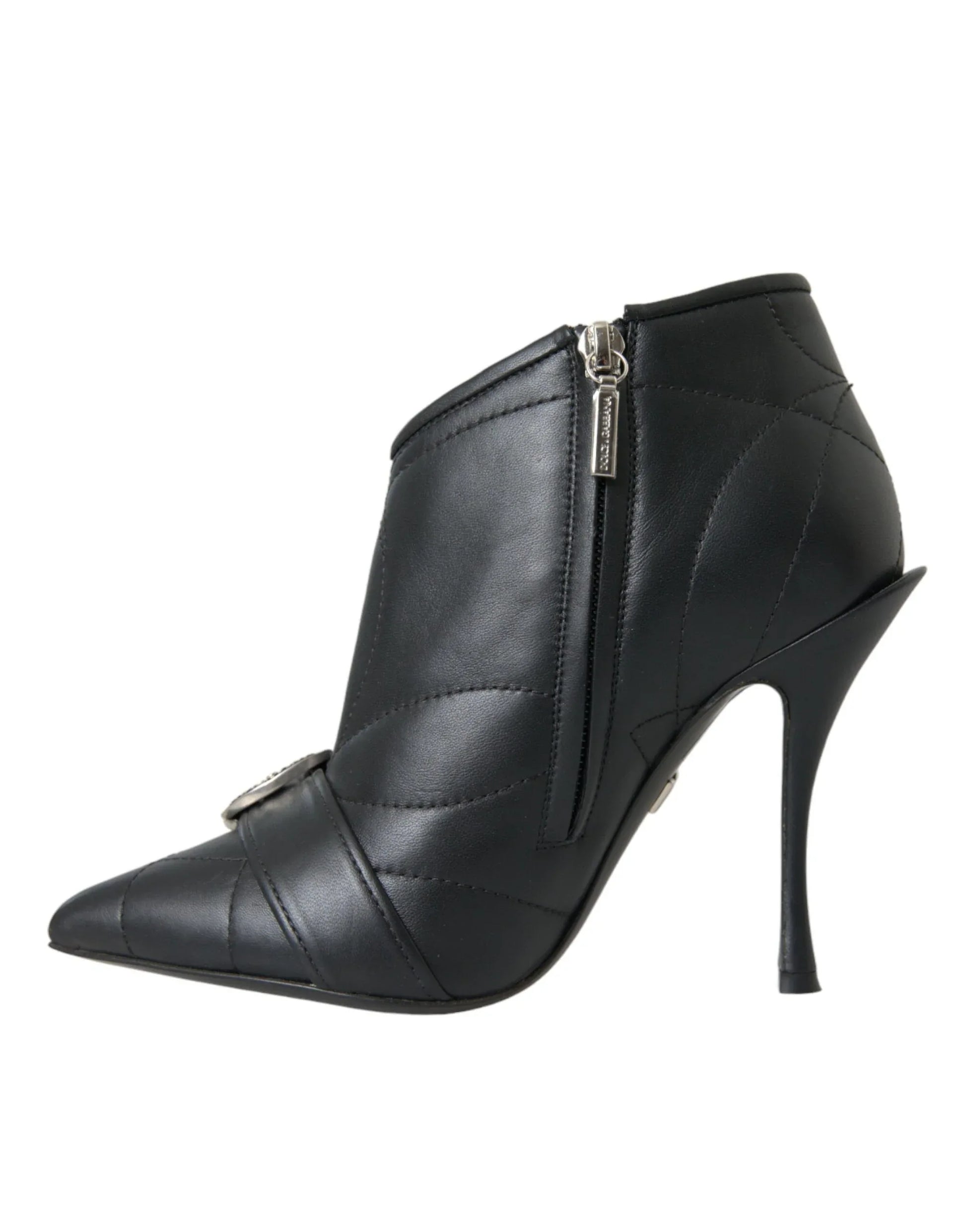 Dolce & Gabbana Black Devotion Quilted Buckled Boots Shoes - Zachava