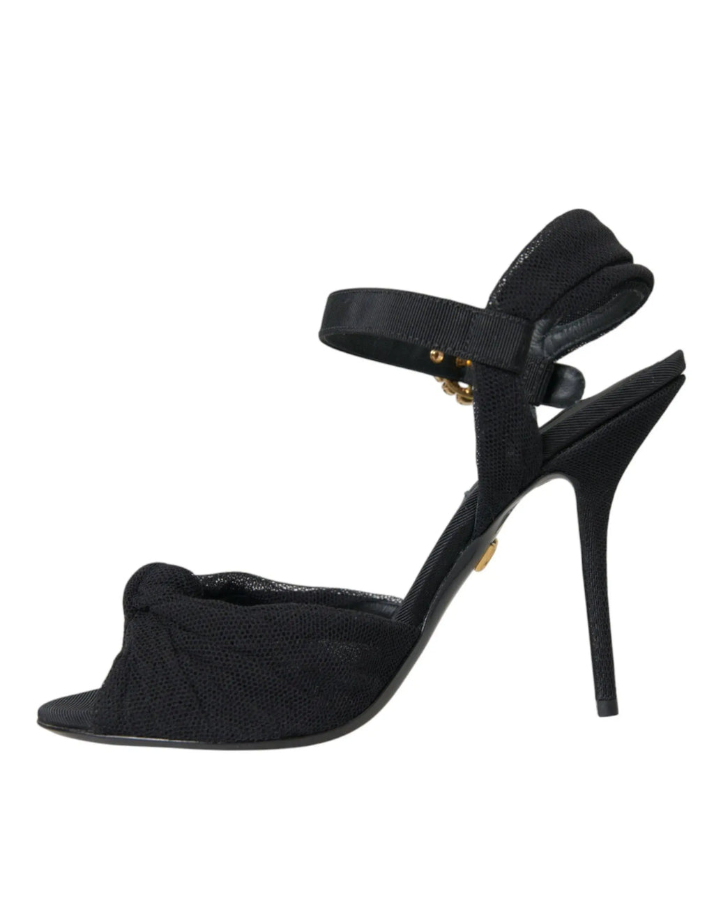 Dolce & Gabbana Black Suede Embellished Heels Sandals Shoes - ACCEXO
