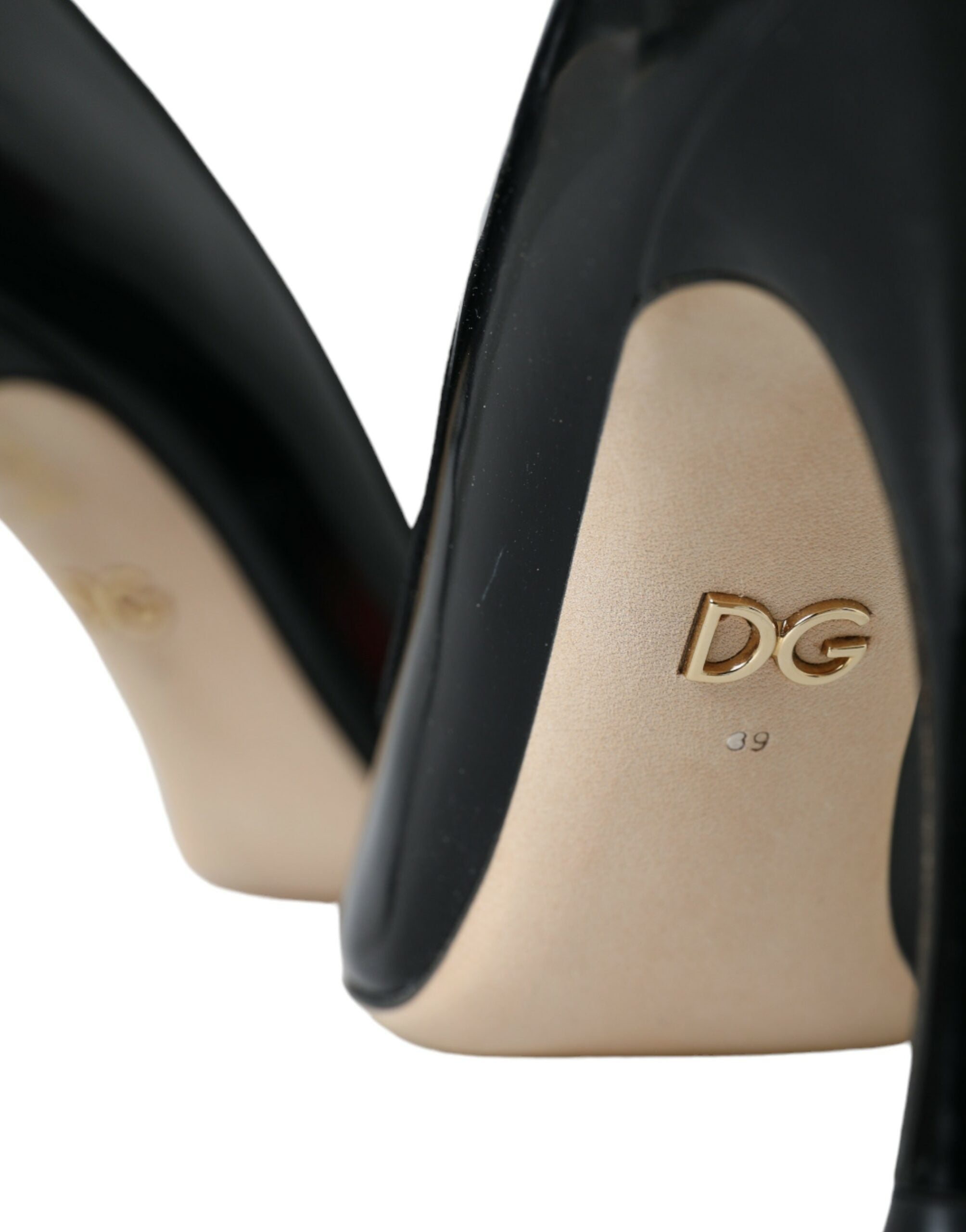 Dolce & Gabbana Black Leather WOW Patch Heels Pumps Shoes - ACCEXO