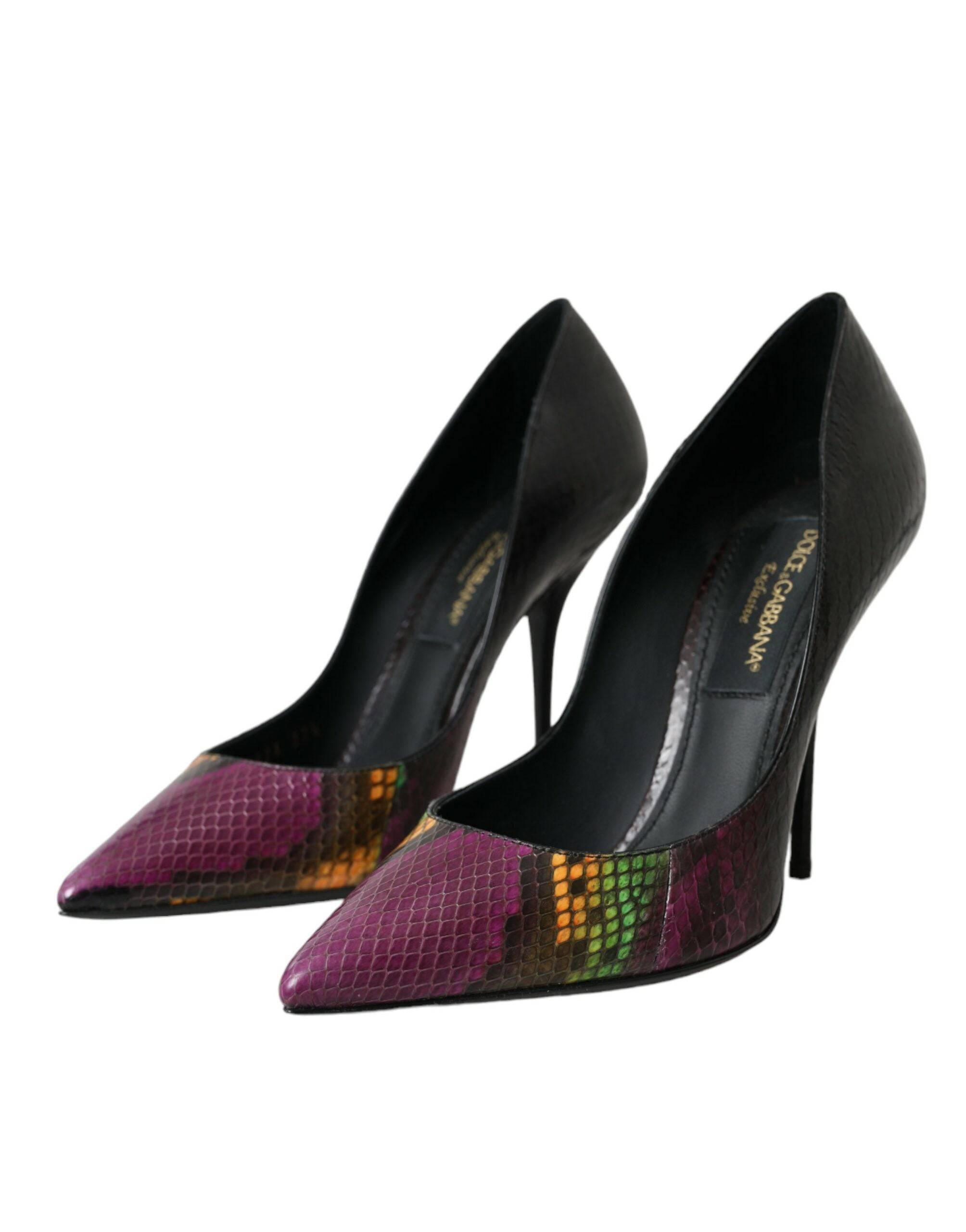Dolce & Gabbana Multicolor Exotic Leather Heels Pumps Shoes - ACCEXO