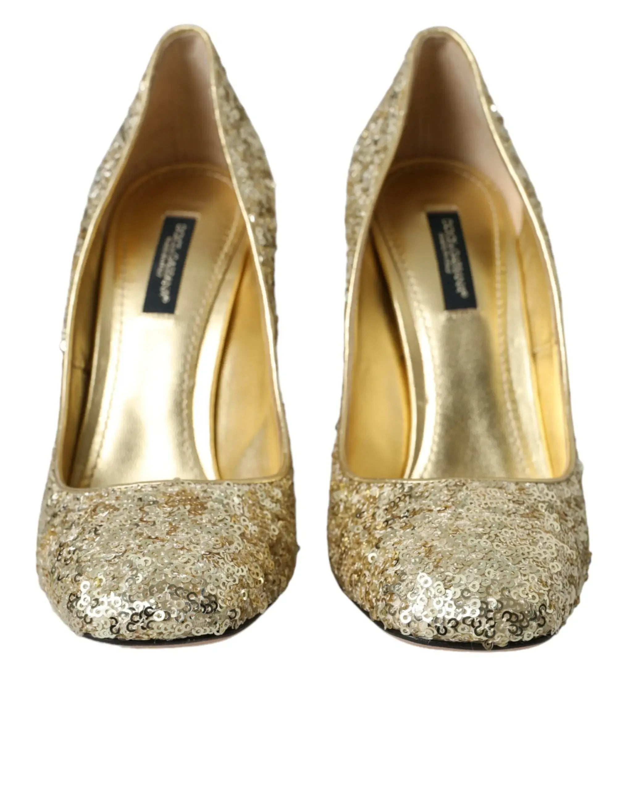 Dolce & Gabbana Gold Sequin Crystal Heels Pumps Shoes Secondary image