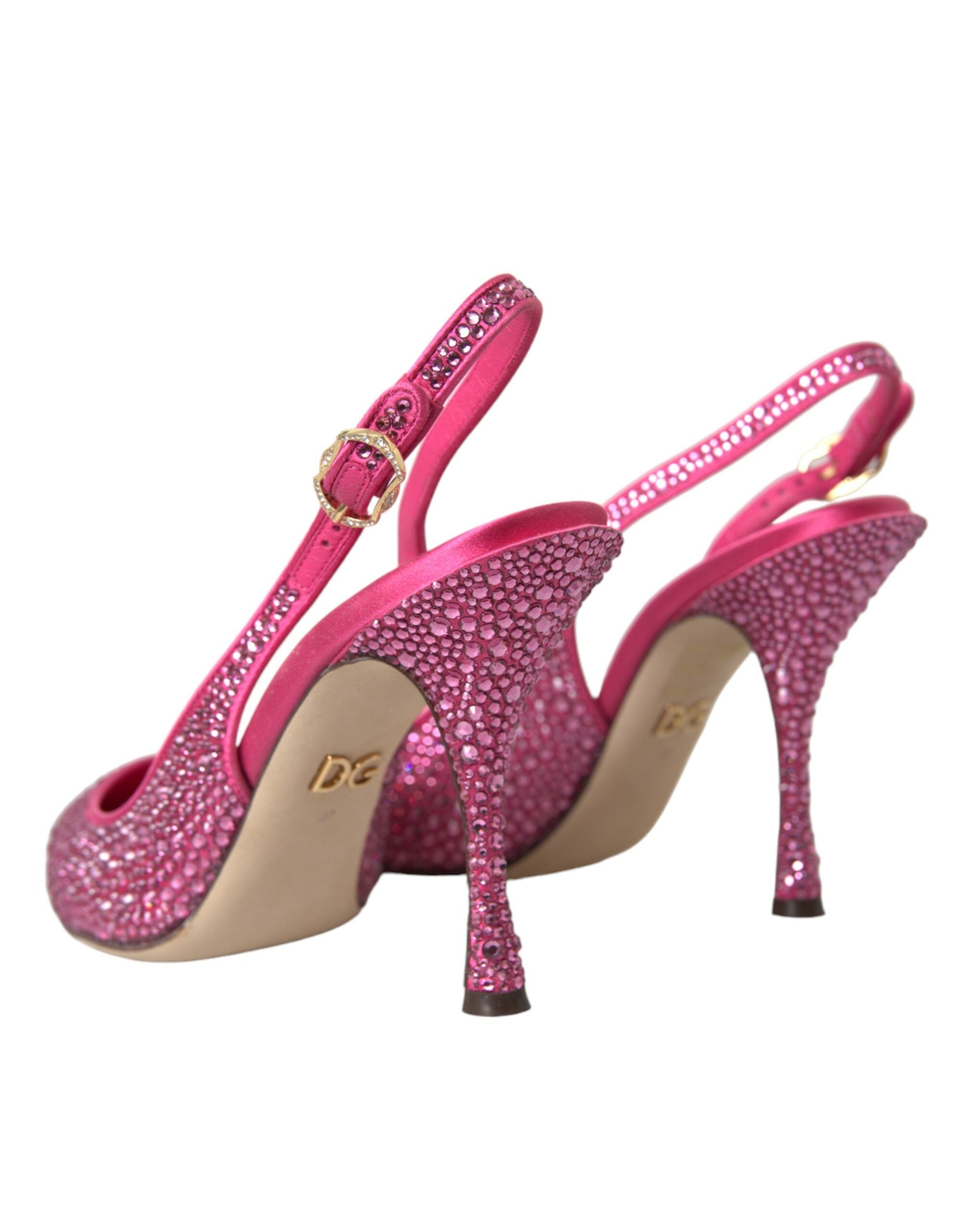 Dolce & Gabbana Pink Slingbacks Crystal Pumps Shoes - ACCEXO