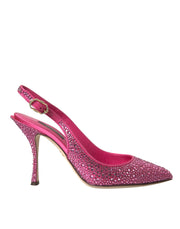 Dolce & Gabbana Pink Slingbacks Crystal Pumps Shoes - ACCEXO