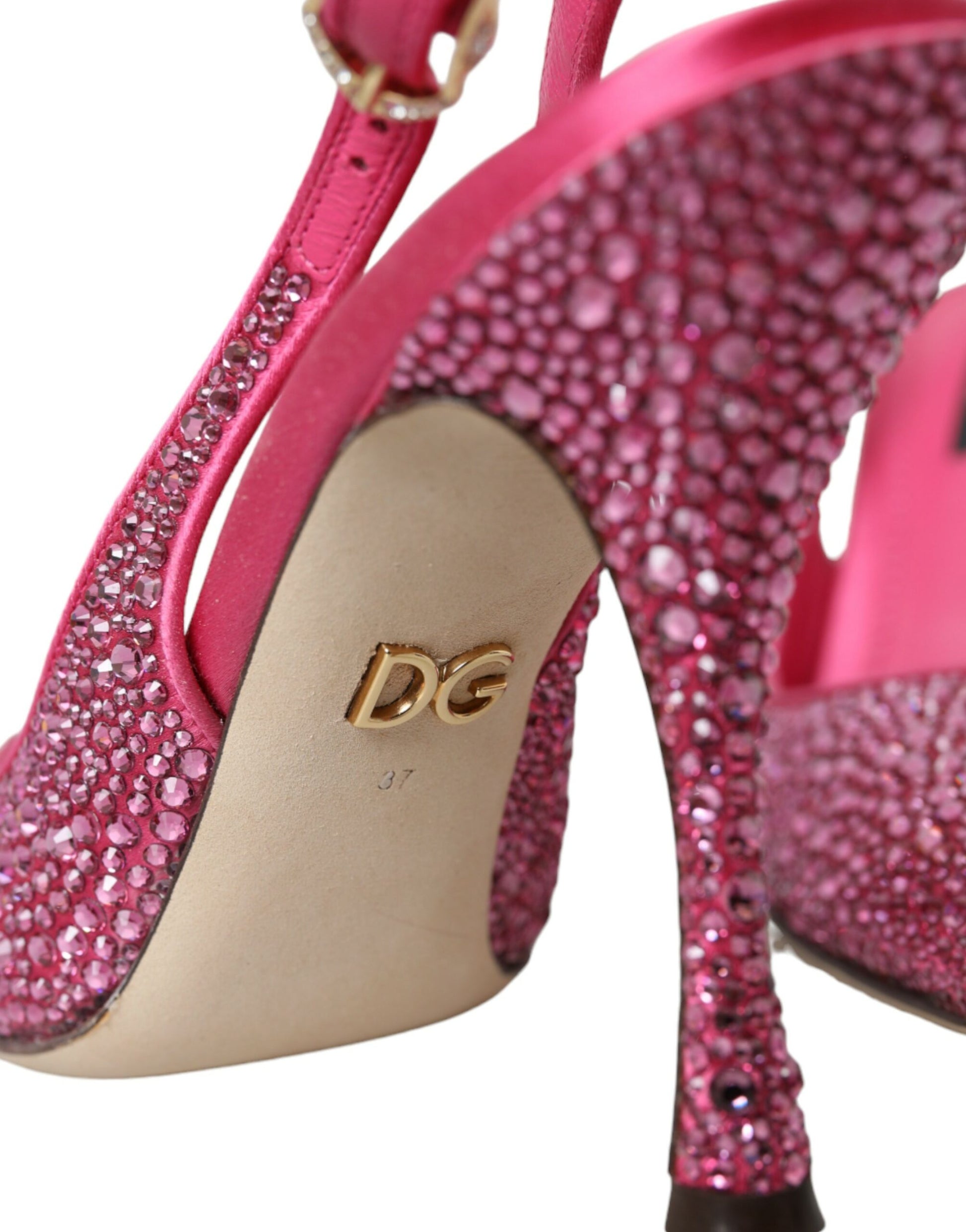 Dolce & Gabbana Pink Slingbacks Crystal Pumps Shoes - ACCEXO