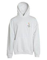 Balenciaga White Cotton Logo Hooded Pullover Sweatshirt Sweater for Men