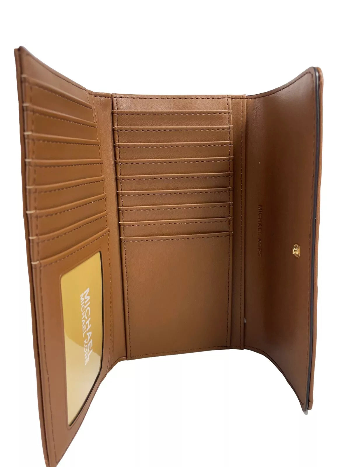 Michael Kors Jet Set Travel Large Quilted Leather Trifold Wallet Brown - ACCEXO