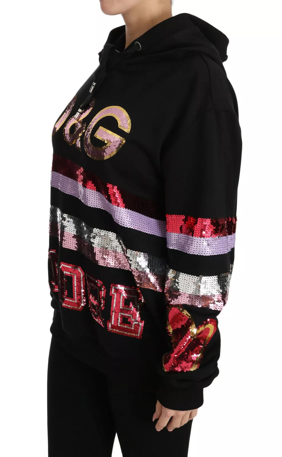 Dolce & Gabbana DG Sequined Hooded Pullover Sweater - ACCEXO