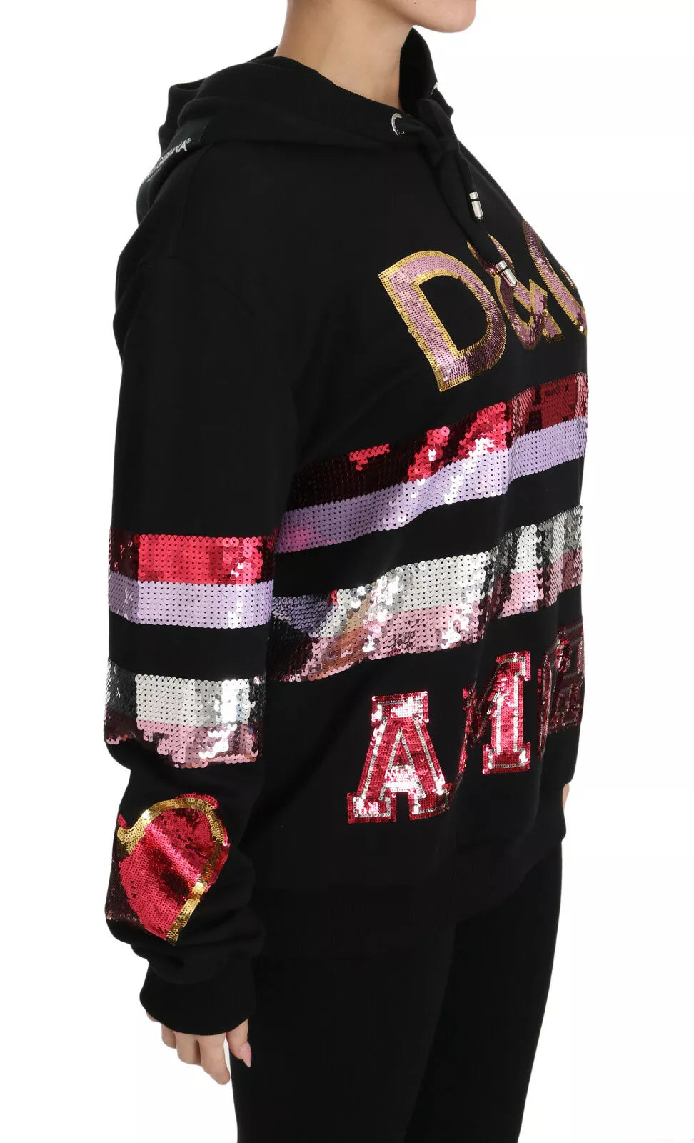 Dolce & Gabbana DG Sequined Hooded Pullover Sweater - ACCEXO