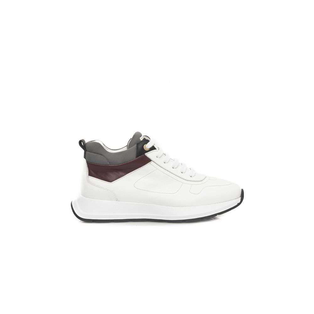 Cerruti 1881 White Leather Women Platform Sneaker - ACCEXO