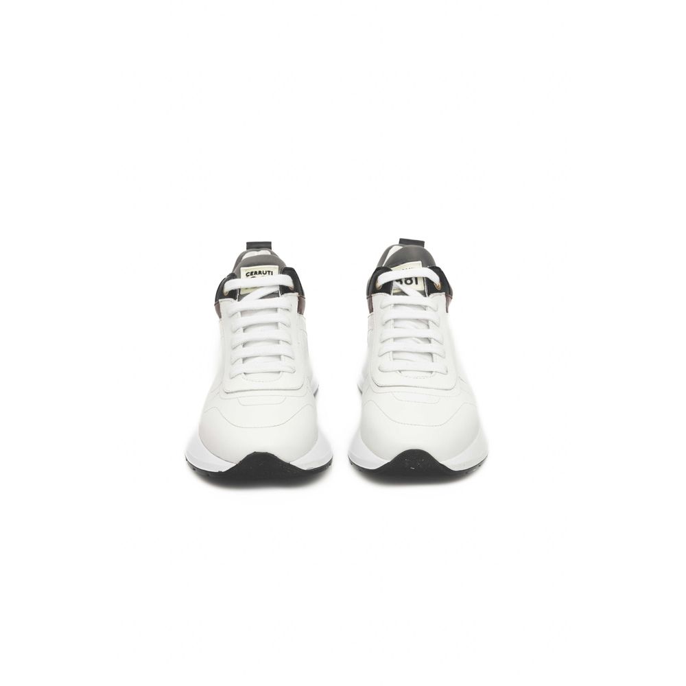 Cerruti 1881 White Leather Women Platform Sneaker - ACCEXO