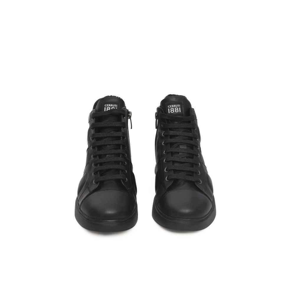 Cerruti 1881 Black Leather Women Sneaker - ACCEXO