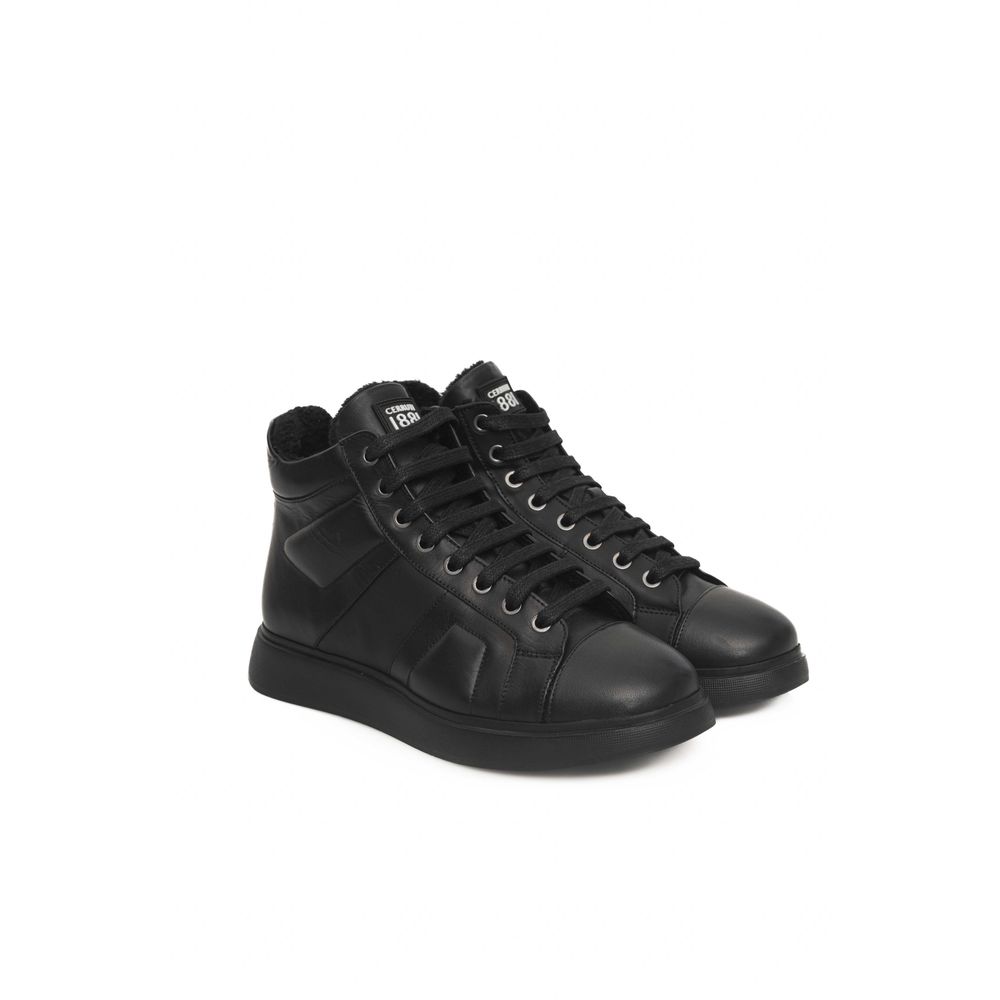 Cerruti 1881 Black Leather Women Sneaker - ACCEXO