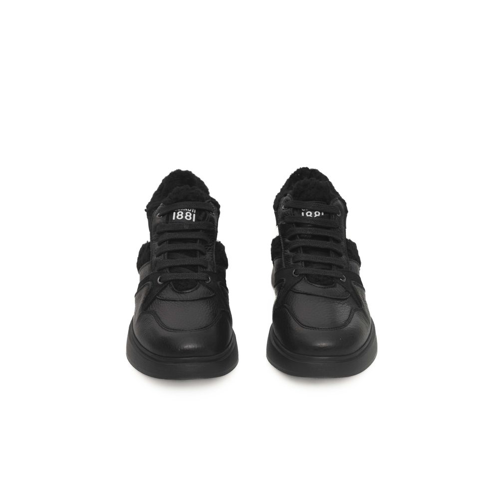 Cerruti 1881 Black Leather Women Sneaker - ACCEXO