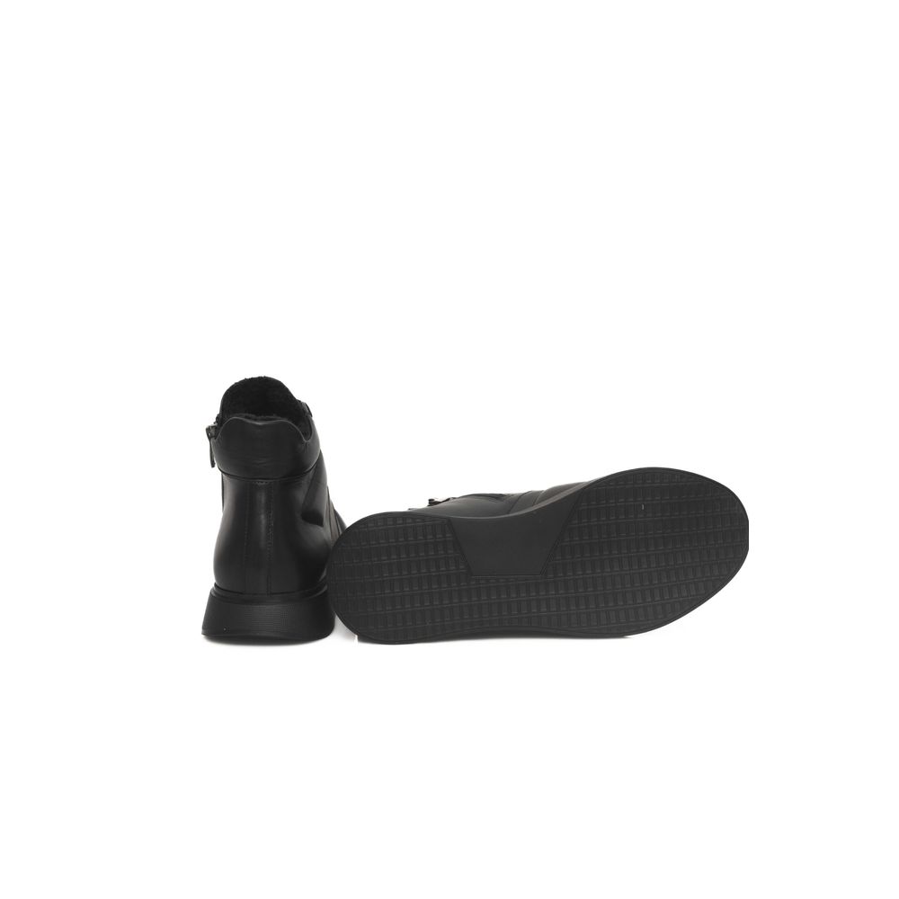 Cerruti 1881 Black Leather Women Sneaker - ACCEXO