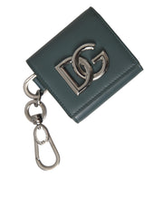 Dolce & Gabbana Green Leather DG Logo Keyring Coin Purse Keyring Wallet - ACCEXO