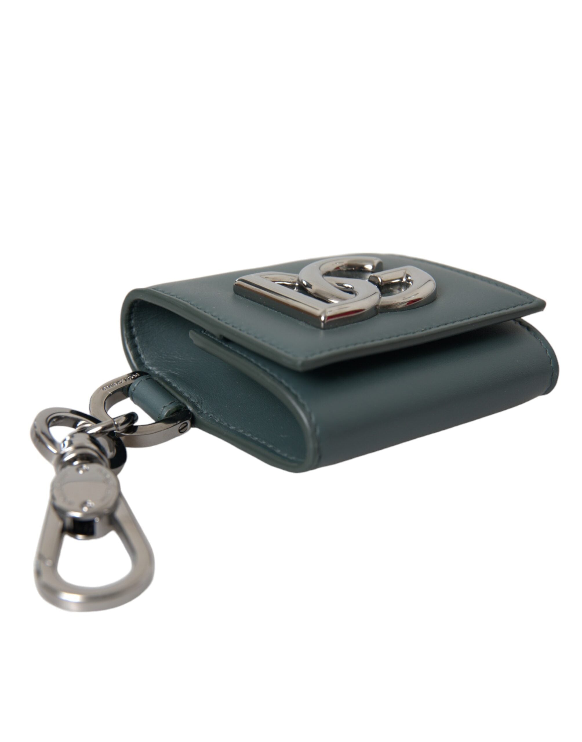 Dolce & Gabbana Green Leather DG Logo Keyring Coin Purse Keyring Wallet - ACCEXO