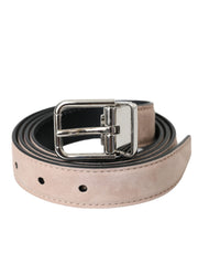 Dolce & Gabbana Beige Suede Leather Silver Buckle Belt Men - ACCEXO