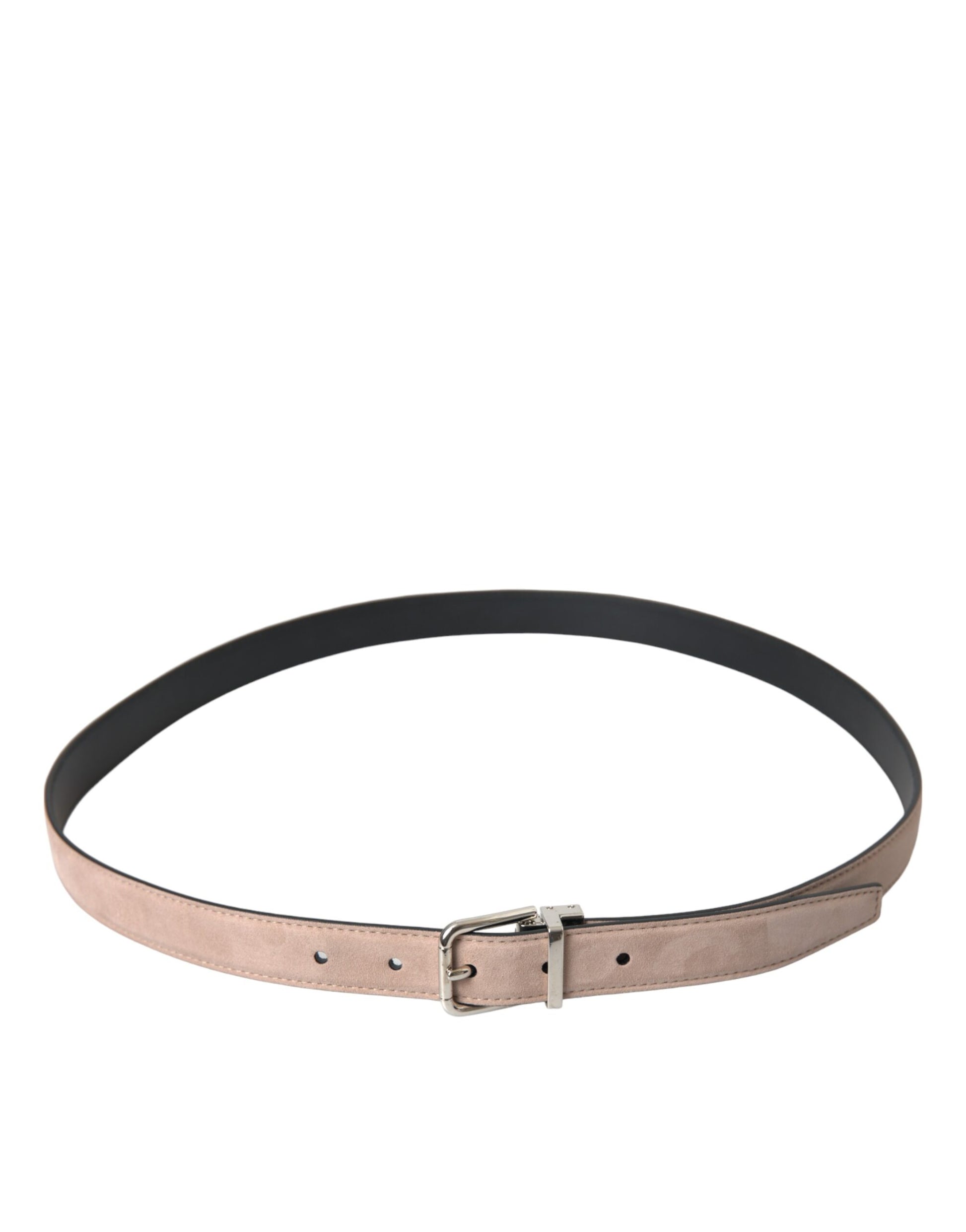 Dolce & Gabbana Beige Suede Leather Silver Buckle Belt Men - ACCEXO