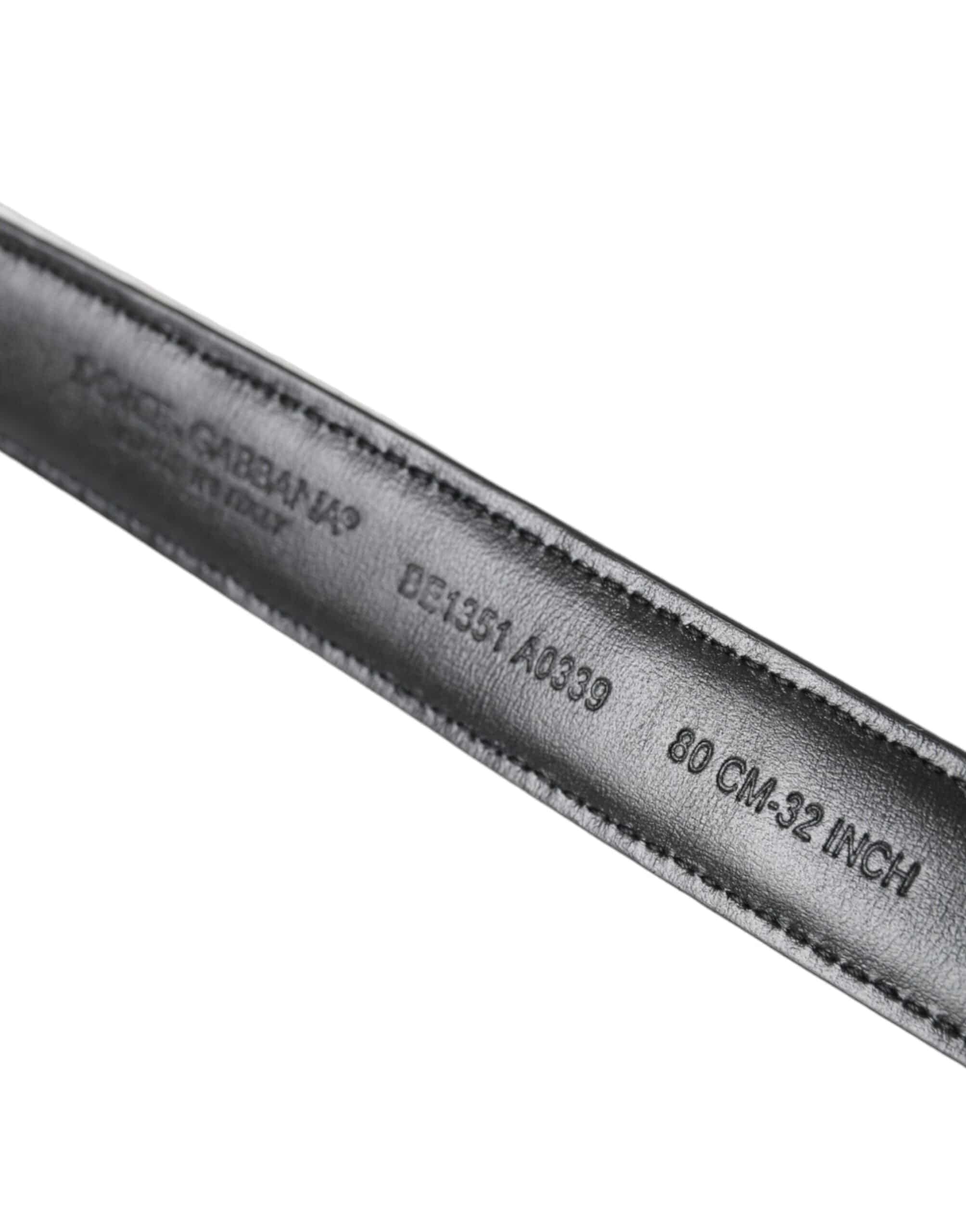 Dolce & Gabbana Black White Patchwork Gold Metal Buckle Belt - ACCEXO