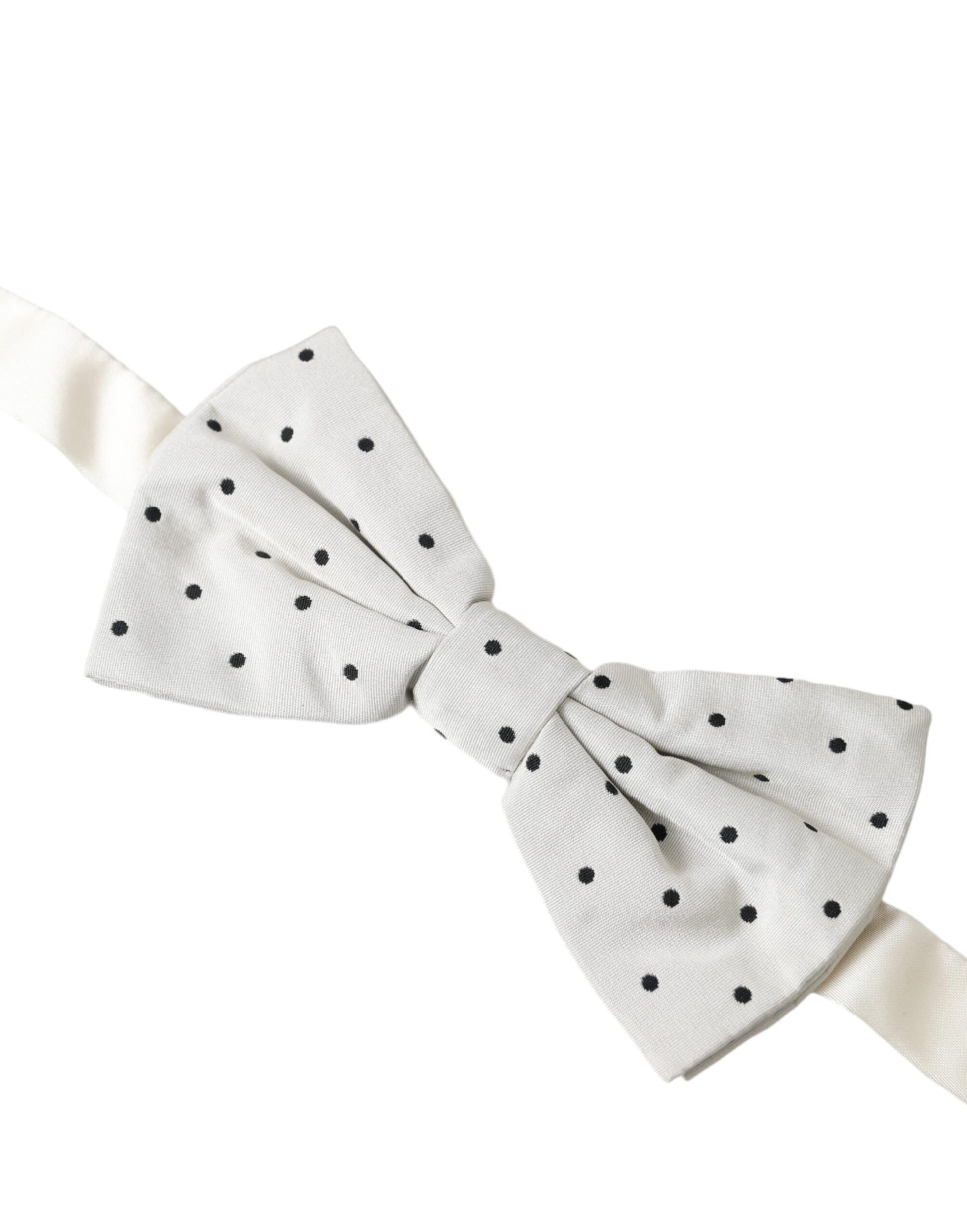 Dolce & Gabbana White Black Polka Dot Polyester Bow Tie Men - ACCEXO