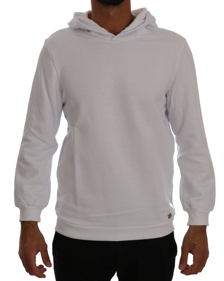Daniele Alessandrini Elegant White Cotton Hooded Sweater - ACCEXO
