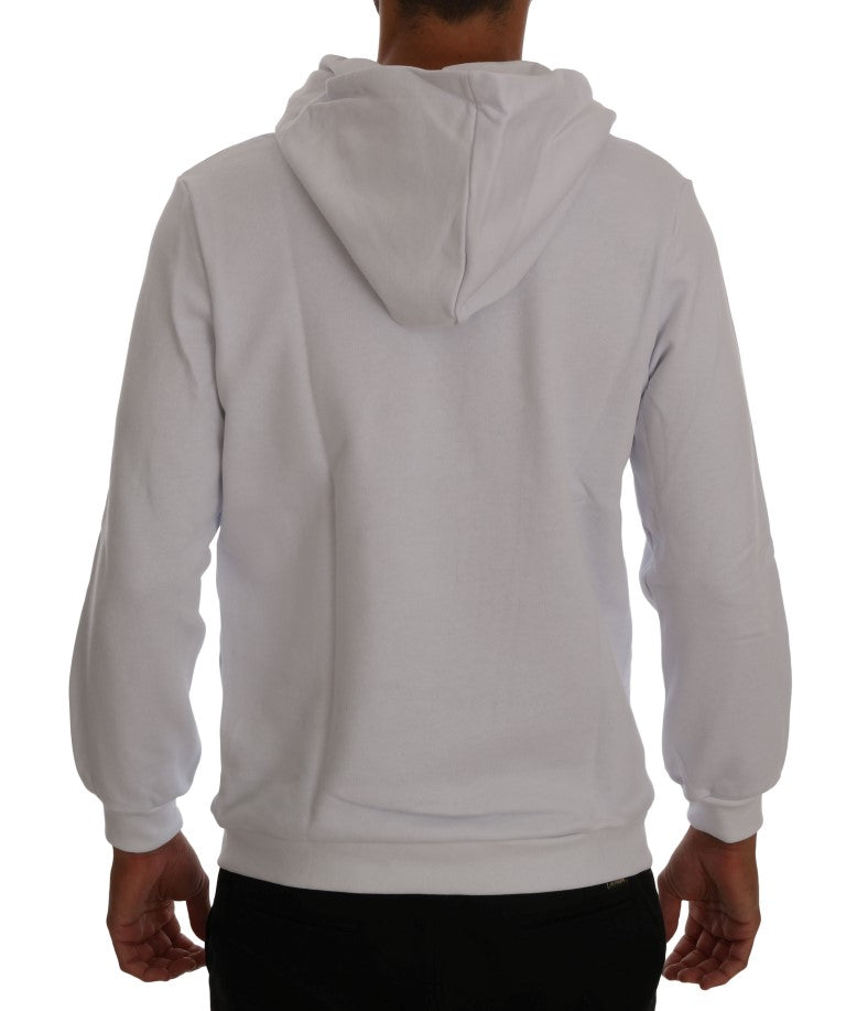 Daniele Alessandrini Elegant White Cotton Hooded Sweater - ACCEXO