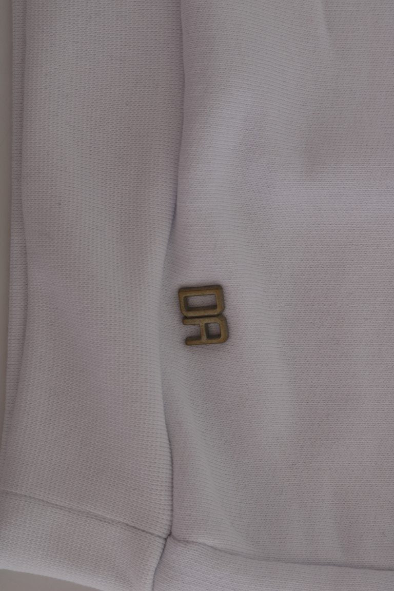 Daniele Alessandrini Elegant White Cotton Hooded Sweater - ACCEXO