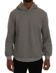Daniele Alessandrini Sophisticated Gray Cotton Hooded Sweater - ACCEXO