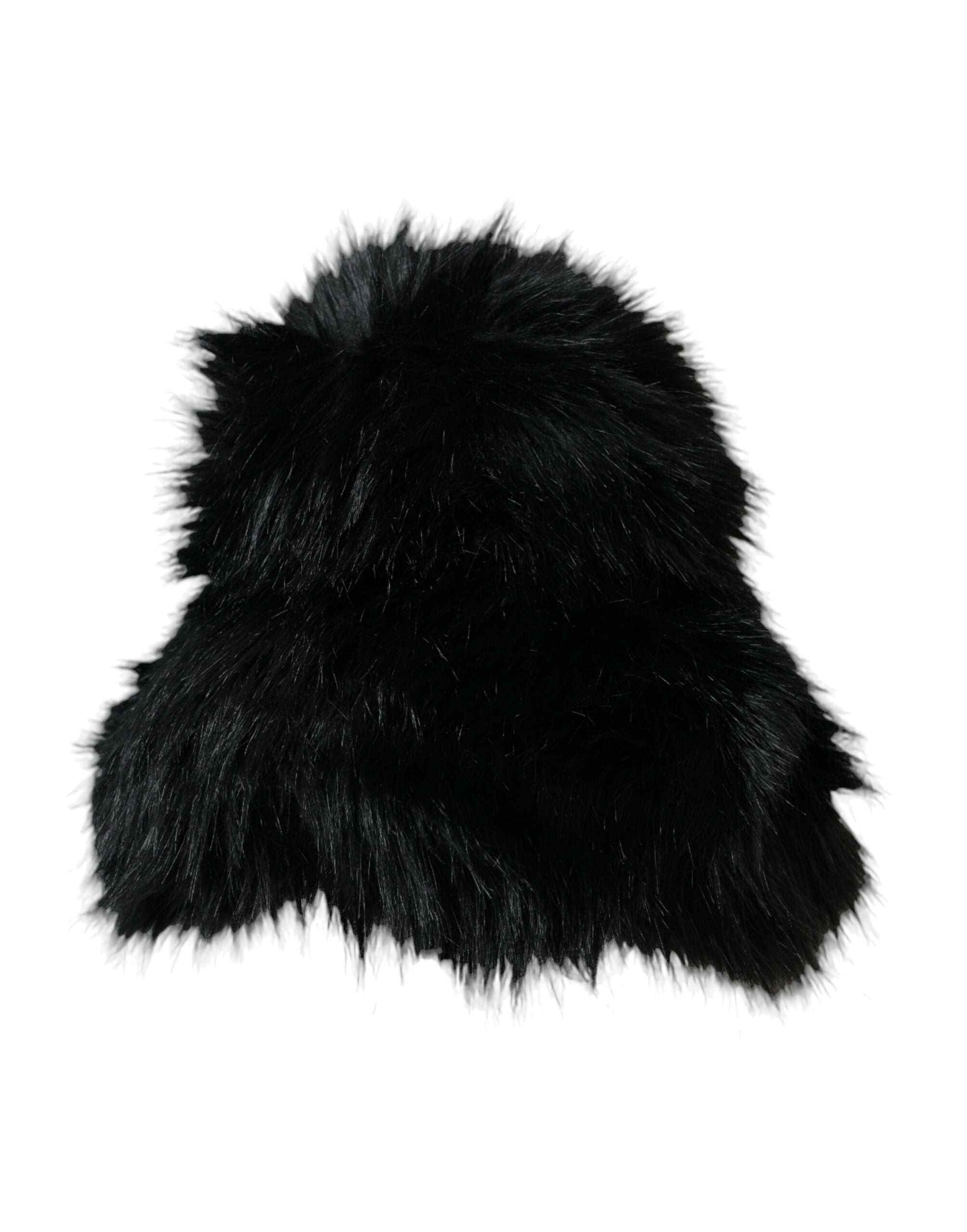 Dolce & Gabbana Black Faux Fur Womens Bucket Hat - ACCEXO