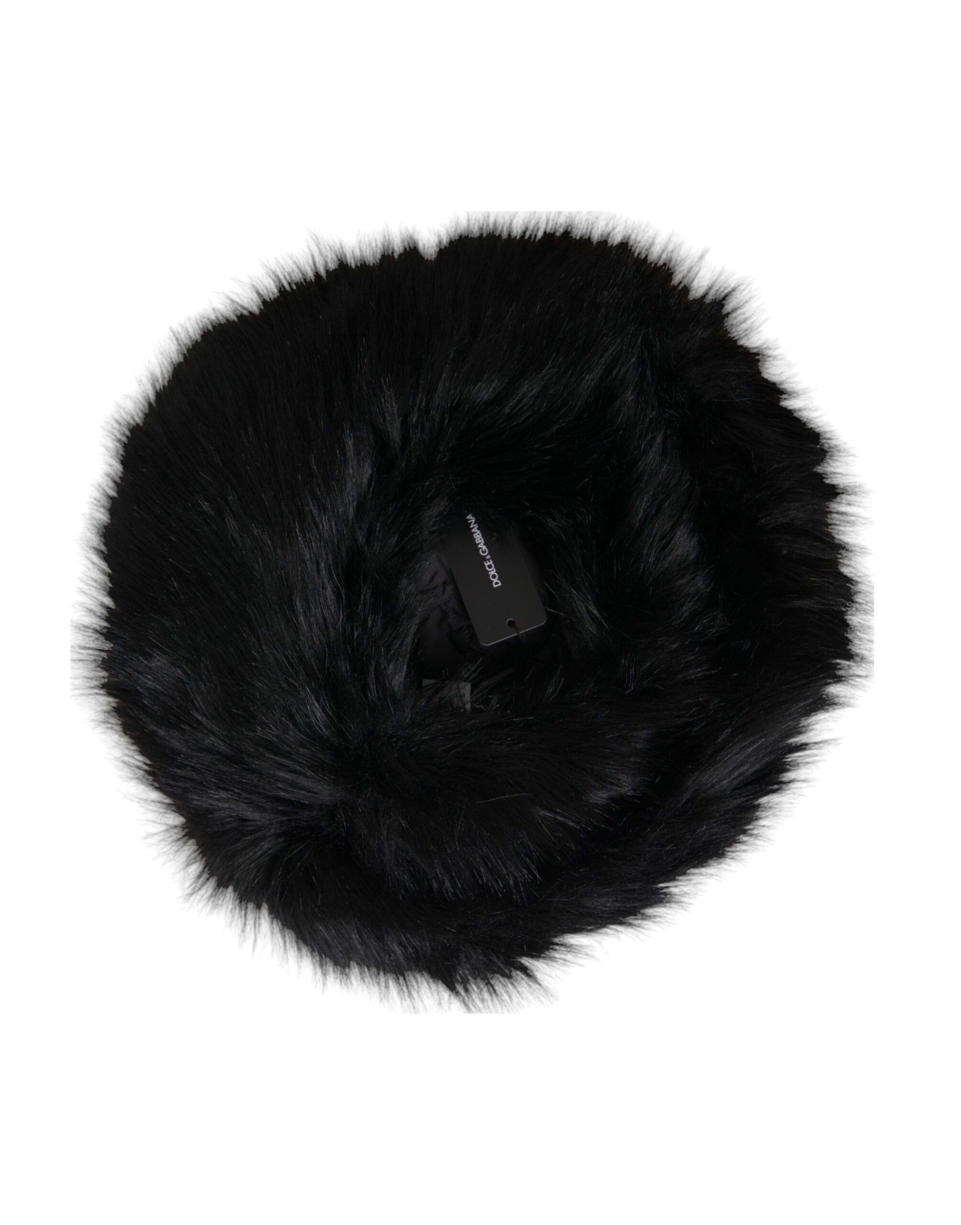 Dolce & Gabbana Black Faux Fur Womens Bucket Hat - ACCEXO