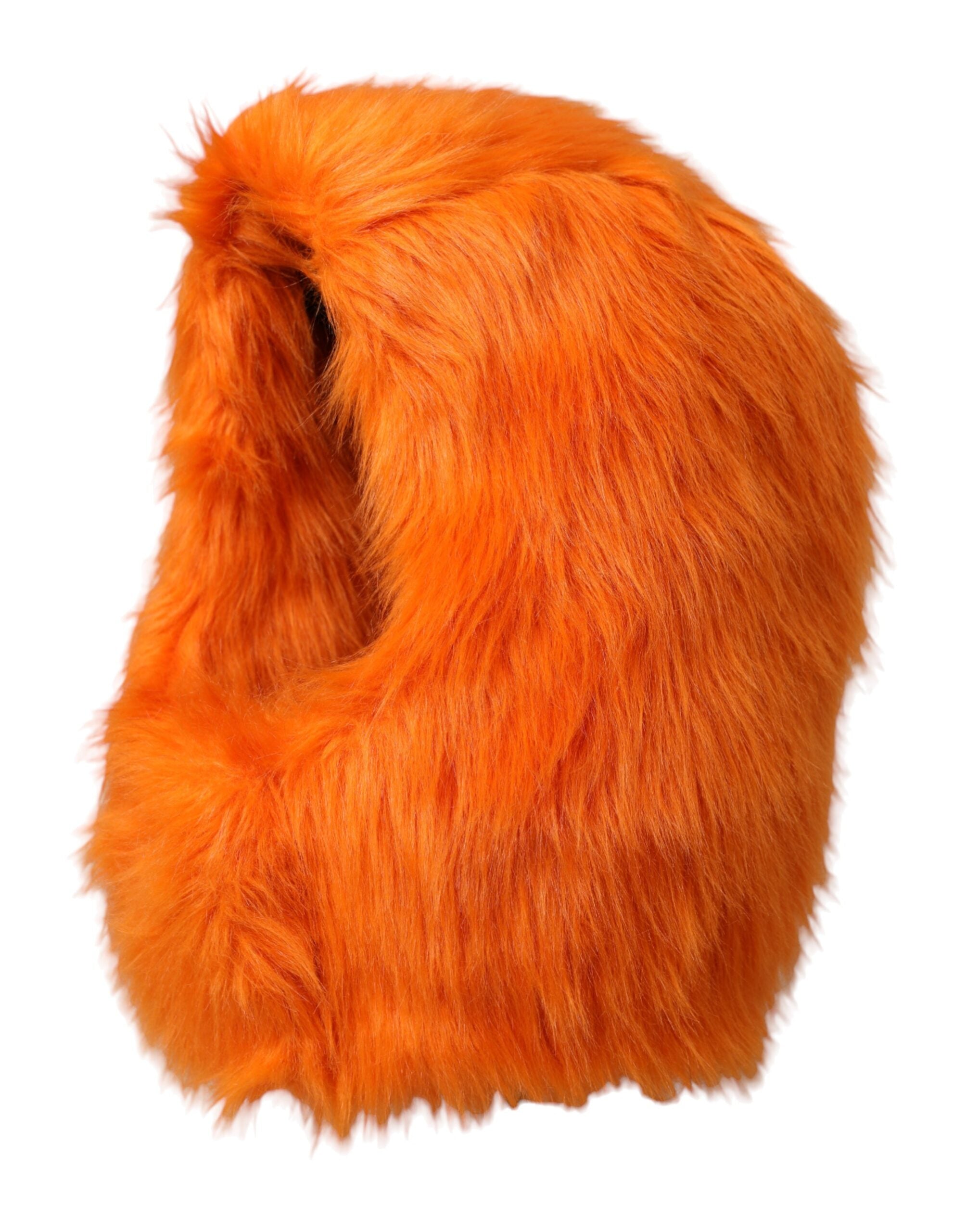 Dolce & Gabbana Orange Faux Fur Whole Head Wrap Hat - ACCEXO