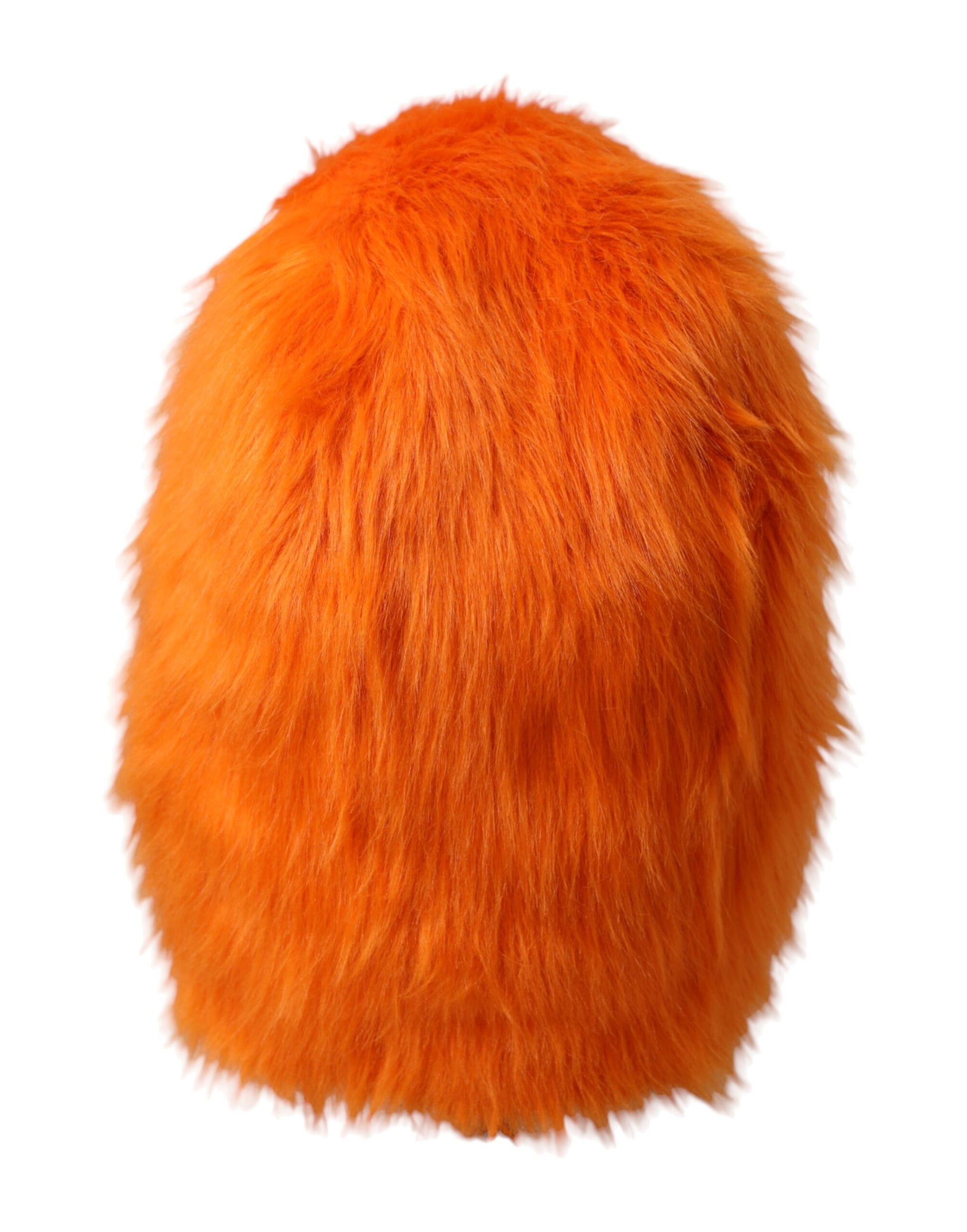Dolce & Gabbana Orange Faux Fur Whole Head Wrap Hat - ACCEXO