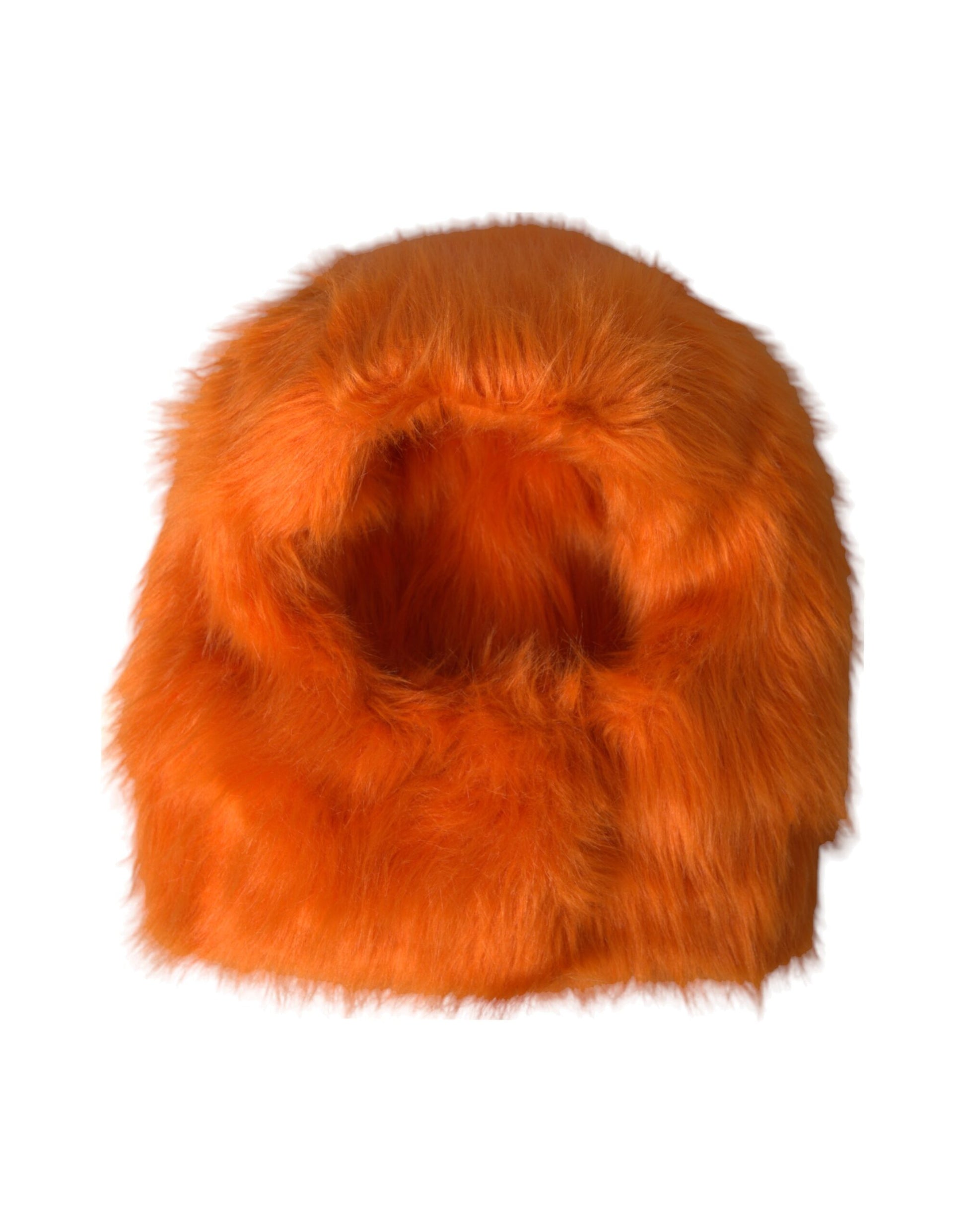 Dolce & Gabbana Orange Faux Fur Whole Head Wrap Hat - ACCEXO