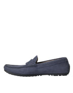 Dolce & Gabbana Blue Calf Leather Slip On Moccasin Shoes - ACCEXO