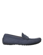 Dolce & Gabbana Blue Calf Leather Slip On Moccasin Shoes - ACCEXO