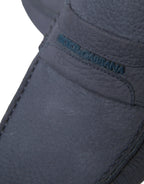 Dolce & Gabbana Blue Calf Leather Slip On Moccasin Shoes - ACCEXO