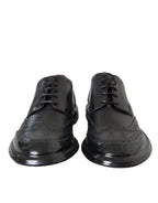 Dolce & Gabbana Black Leather Oxford Wingtip Formal Men Shoes - ACCEXO