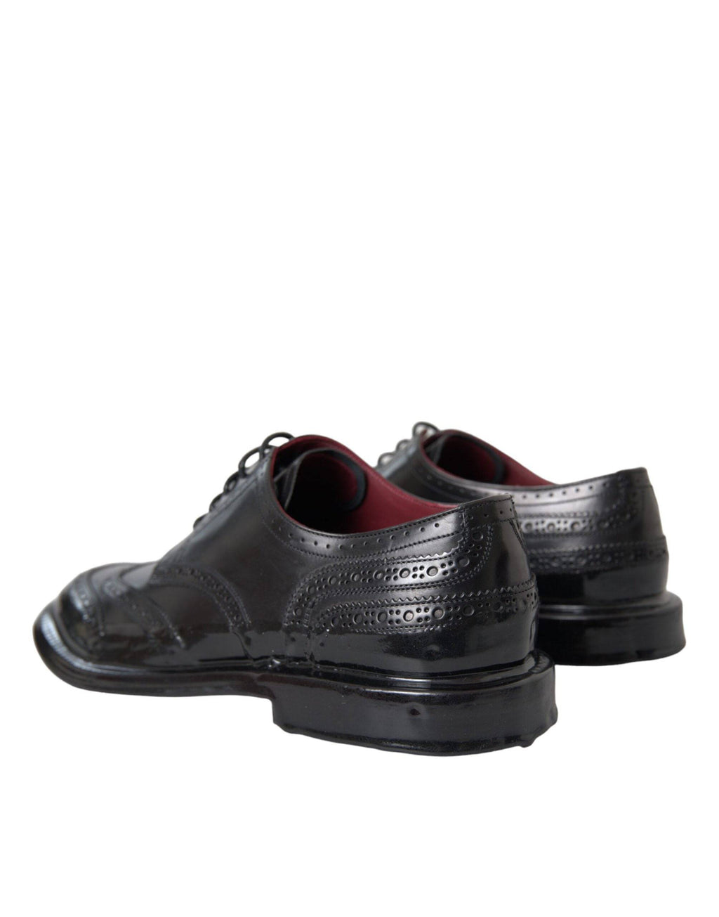 Dolce & Gabbana Black Leather Oxford Wingtip Formal Men Shoes - ACCEXO